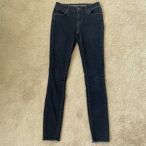 Articles of Society Skinny Jeans Womens Size 25 Dark Wash Denim Raw Hem Stretch